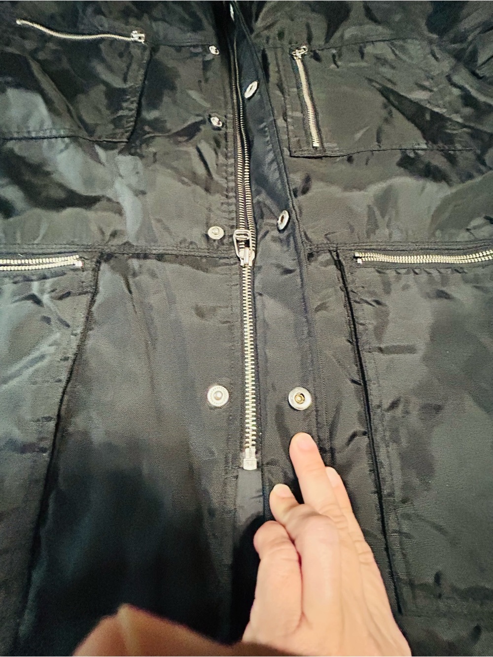 Vintage Structure Black Men's Military Field Jacket with Multiple Zipper Pockets - Picture 3 of 12